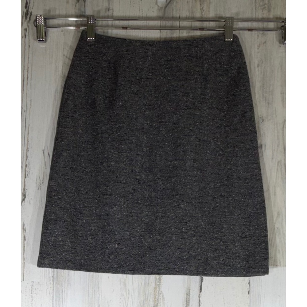 United Colors of Benetton Mini Skirt Size 0 Gray Wool Silk Blend Tweed Italy